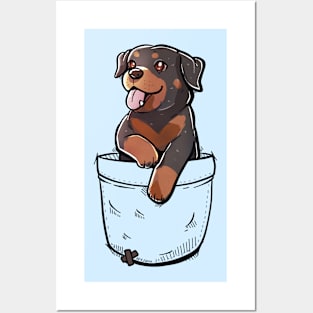 Pocket Cute Rottweiler Dog Posters and Art